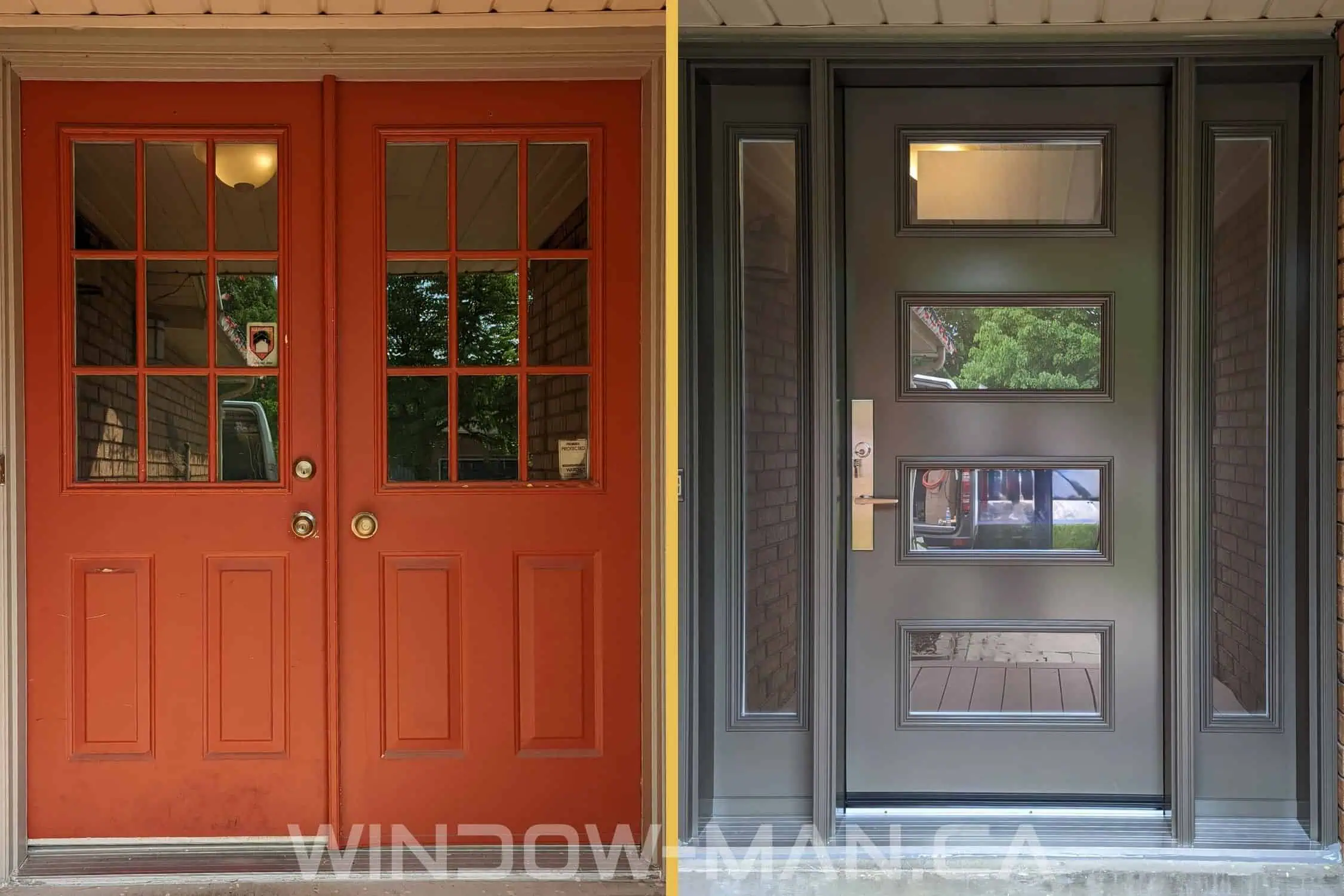 changing double door to single door with sidelights