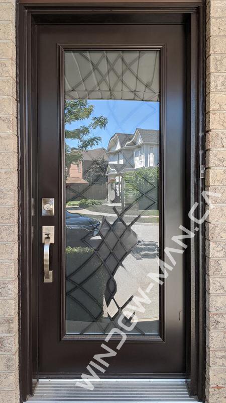 black front entry door single with oak ridge full wrought iron glass