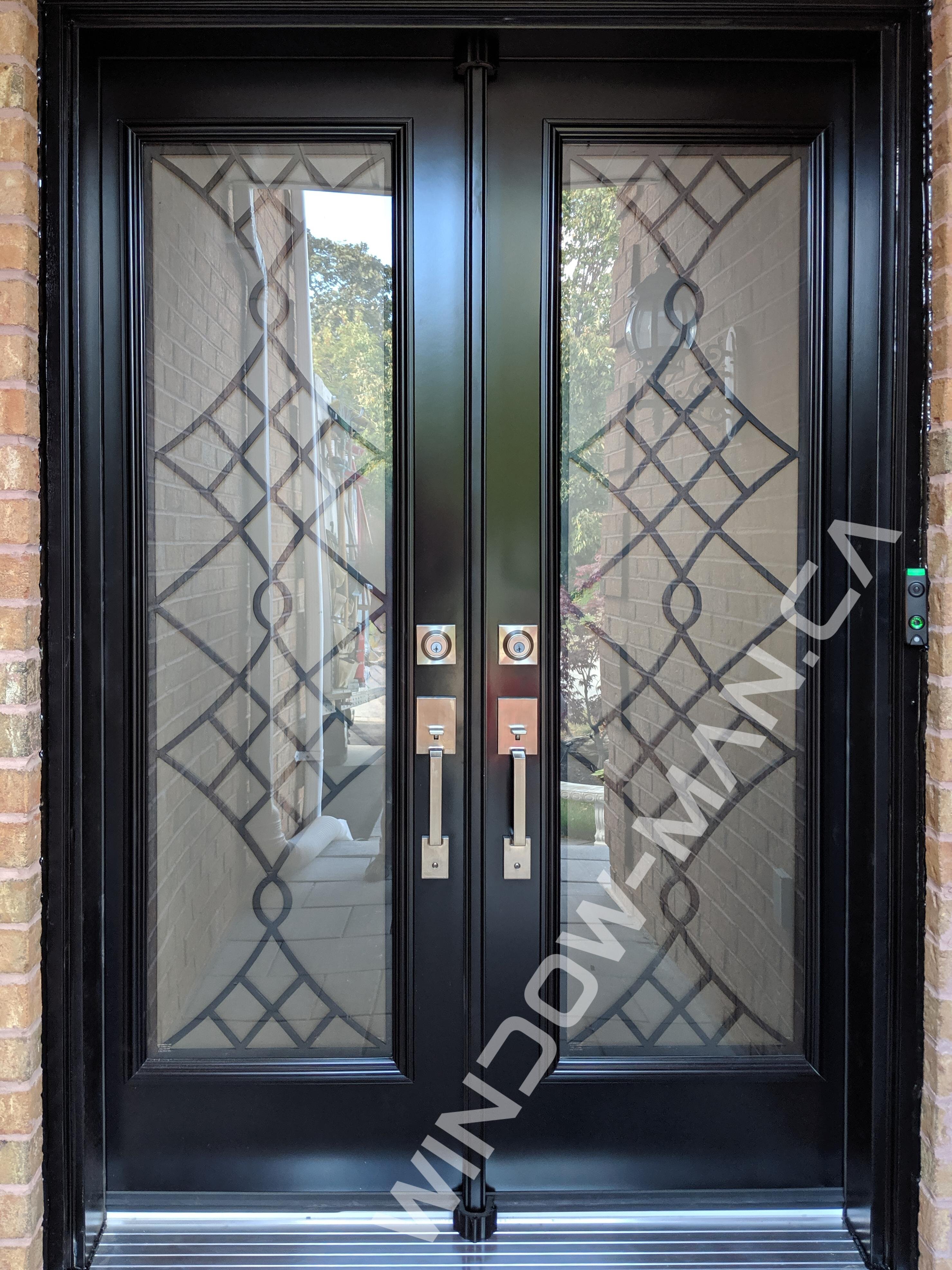 black outside doors double with oak ridge full wrought iron glass narrow 26 inches