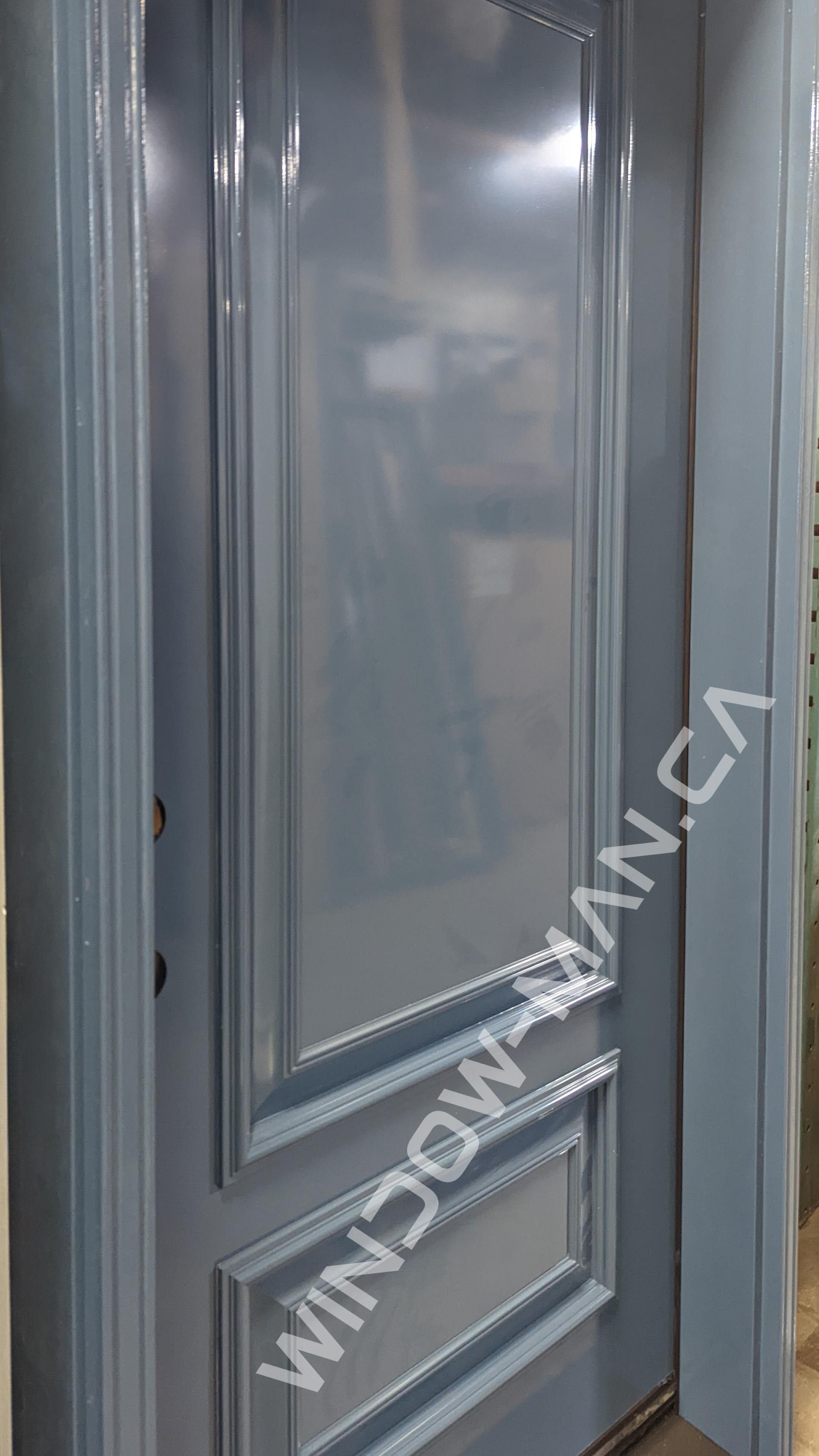 dark grey colour door single in rockwell blue