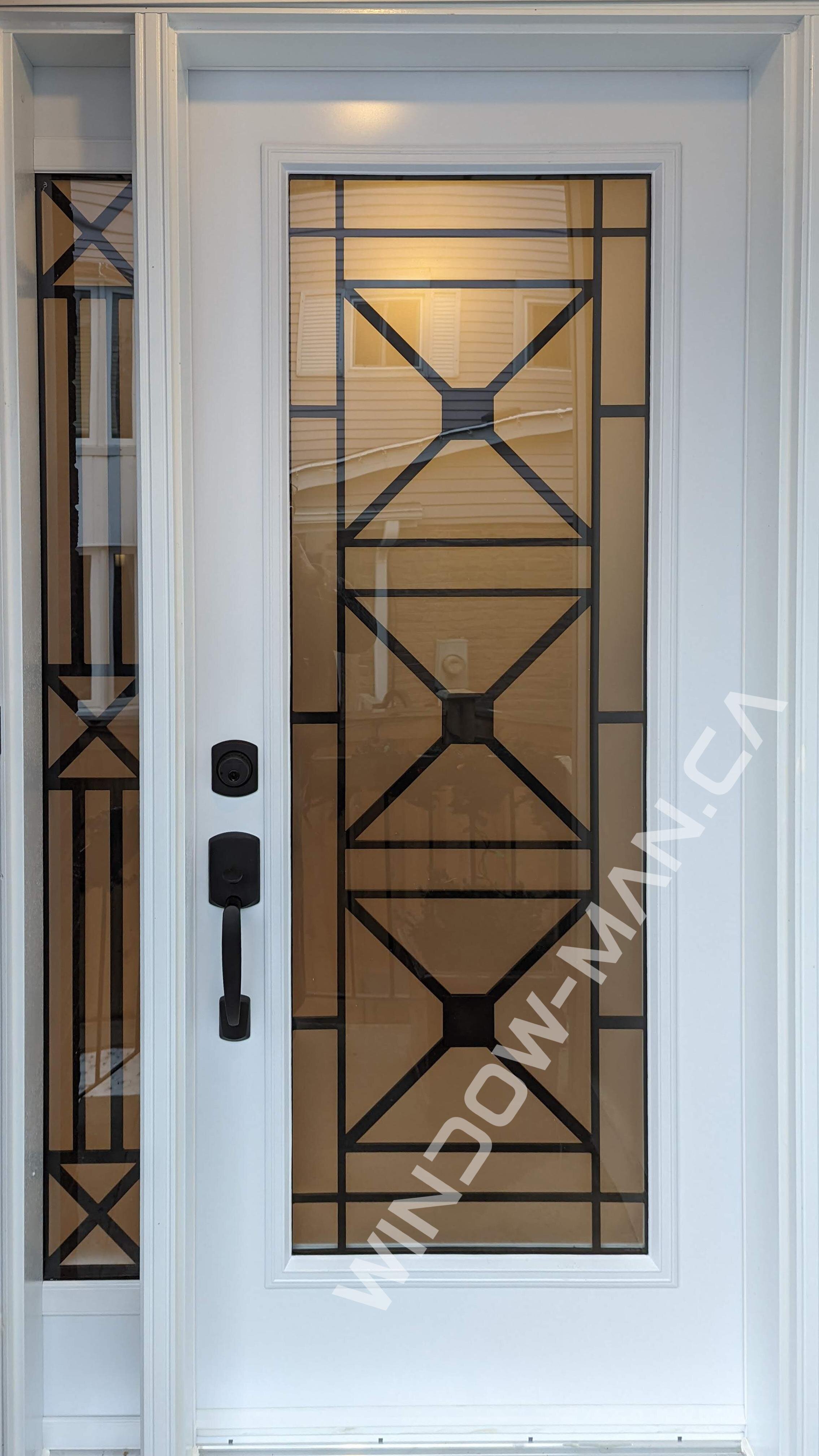 doors near me with sidelight in white with century full wrought iron glass