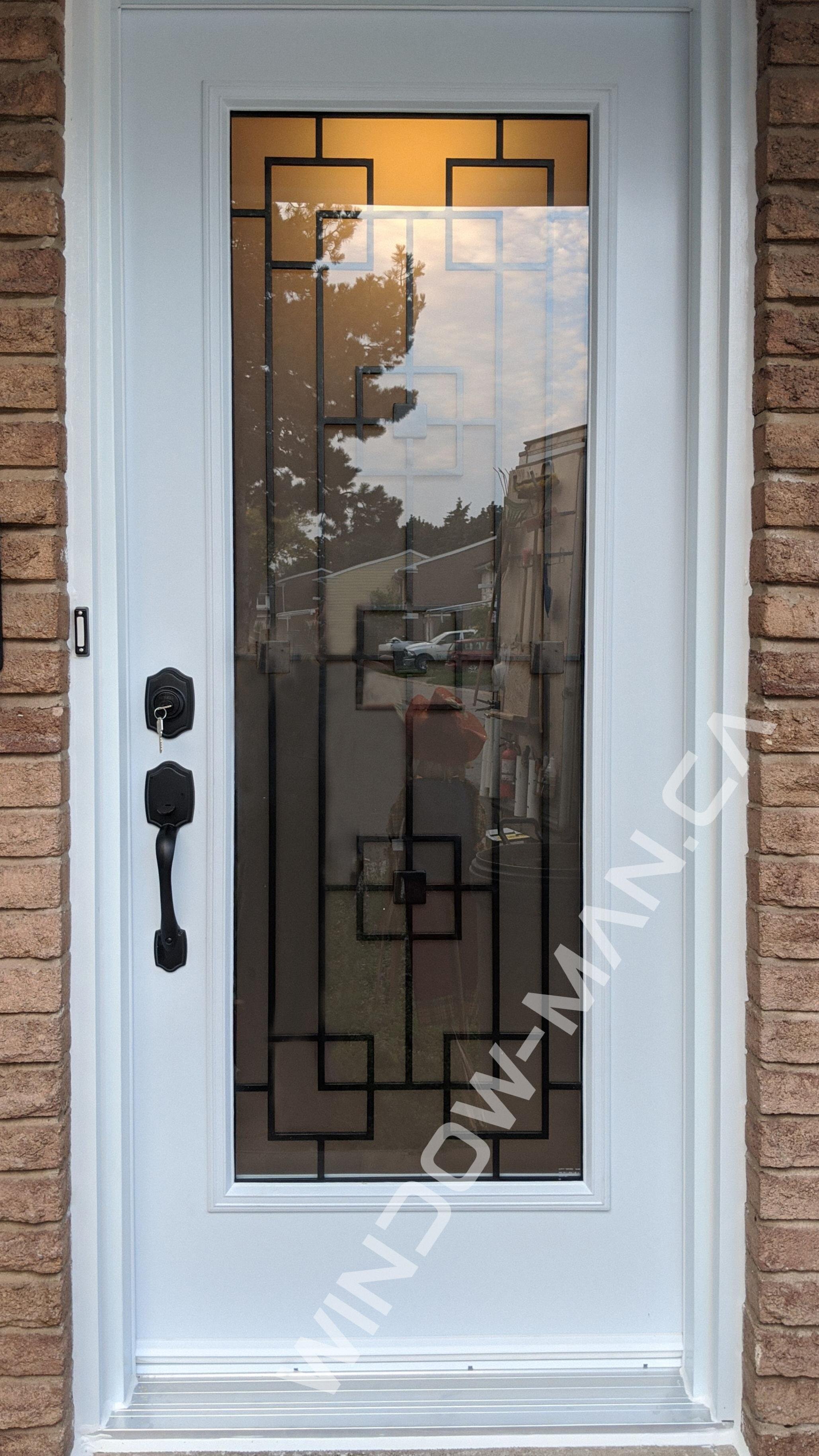ext doors single in white with san francisco full wrought iron glass