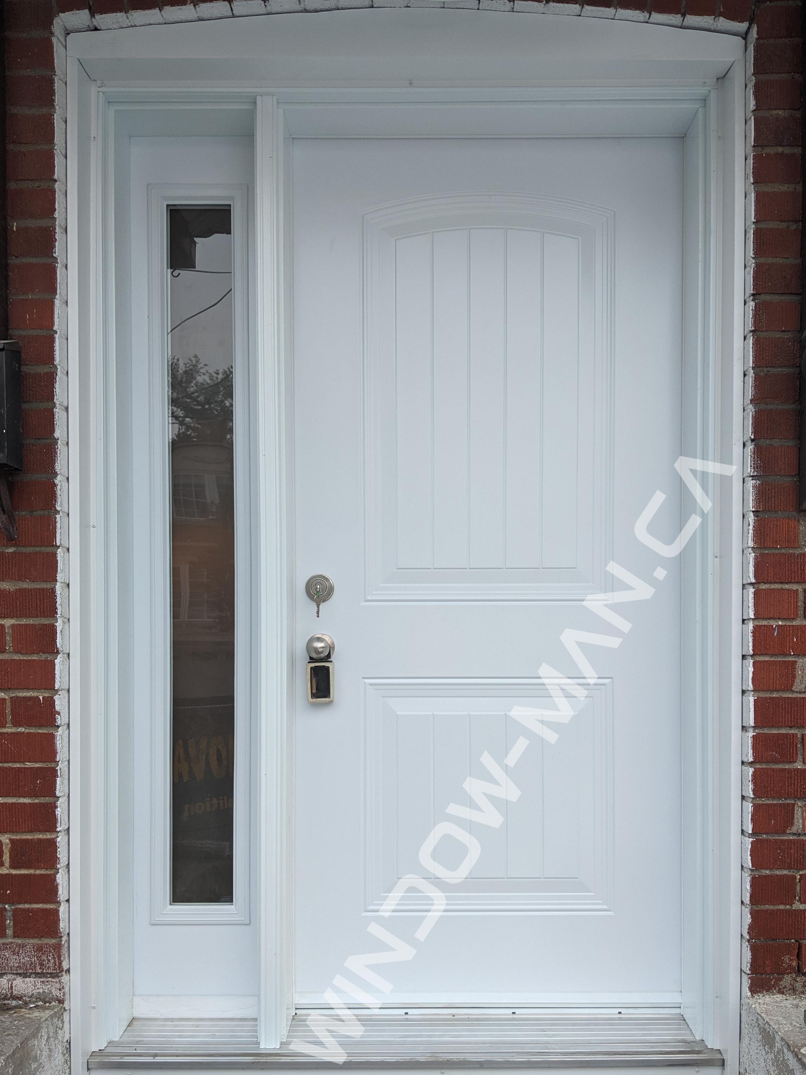 exterior entry doors with sidelights in white plank