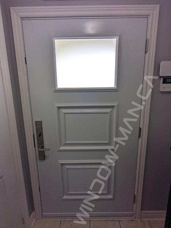 black steel wide door with small acid etched glass, 42”, multipoint lock, novatech sydney - view from the inside