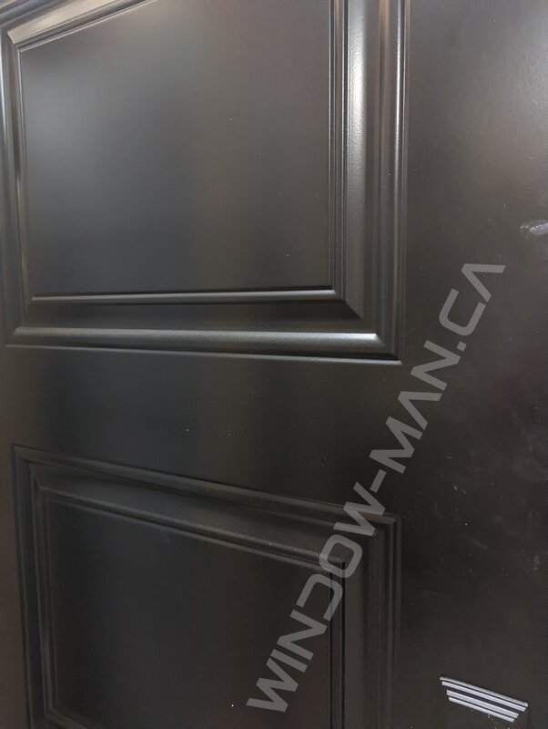black steel outswing door, 3 panel, multipoint lock, novatech soho - detailed close up