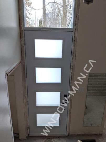 exterior french doors canada single in black shaker obscure glass with transom 8ft - view from the inside