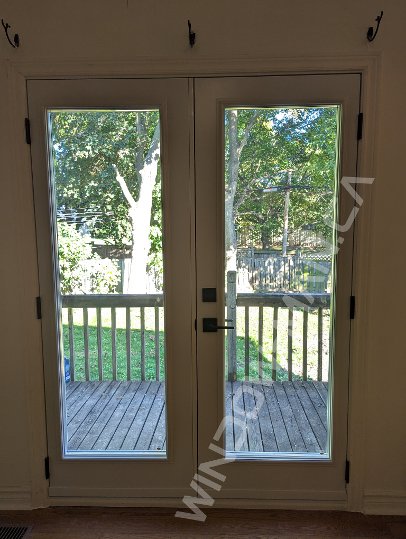 patio french narrow door with full clear glass - view from the inside