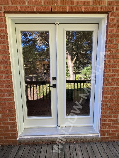 patio french narrow door with full clear glass - view from the outside
