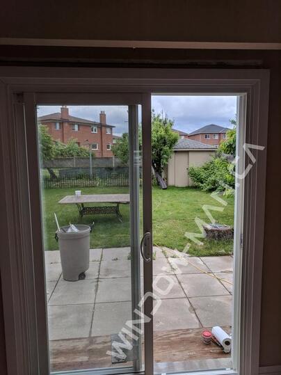 sliding glass patio doors canada vinyl in white full loe 180 argon glass - view from the inside
