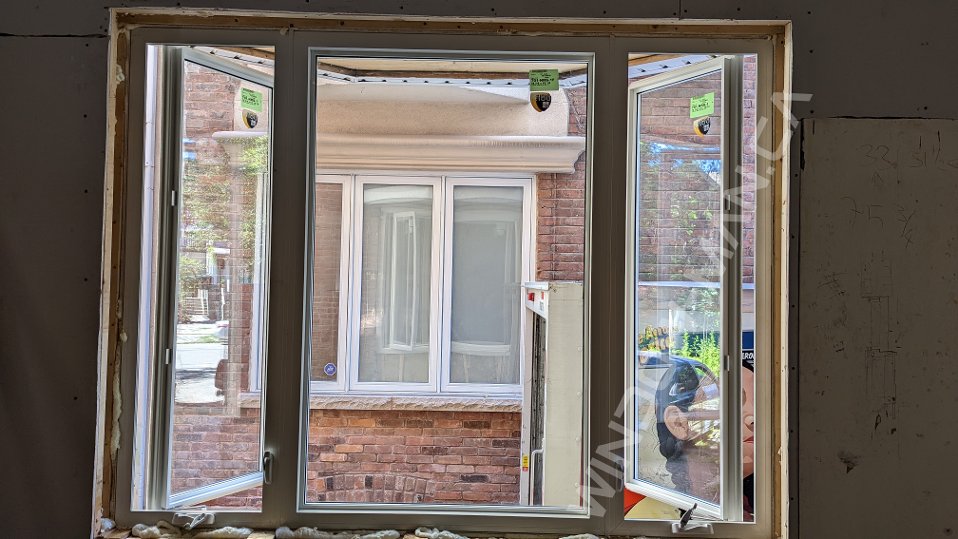 100 inch large casement window - view from the inside