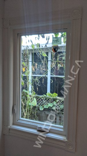 24 x 36 white vinyl casement bedroom window - closed