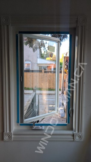 24 x 36 white vinyl casement window - view from the inside