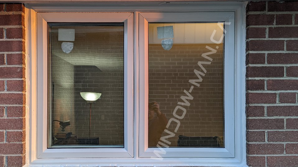 48 x 36 double casement bedroom window in white