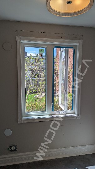 60 inch casement window for the living room - view from the inside