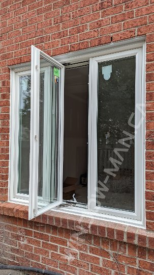 72 x 72 family room casement window - outside view