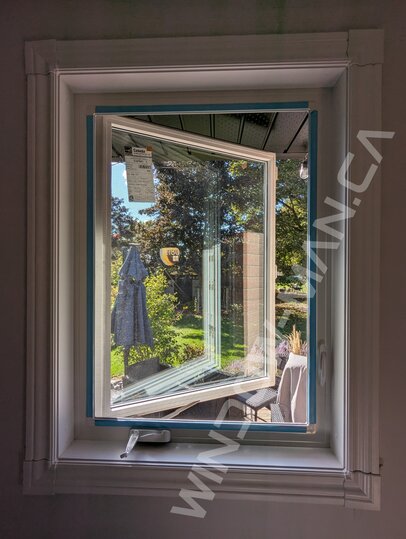 black bedroom windows - view from the inside
