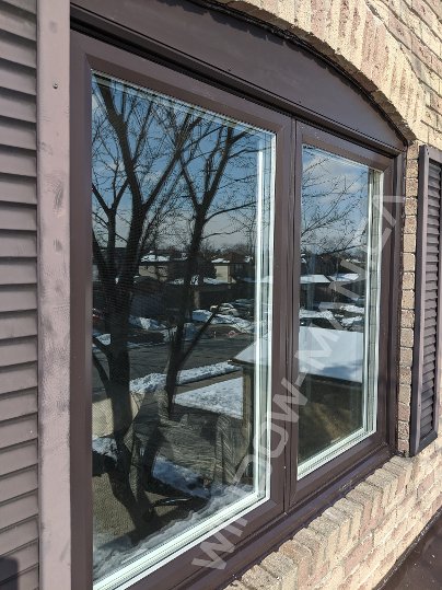 brown upvc window - closed