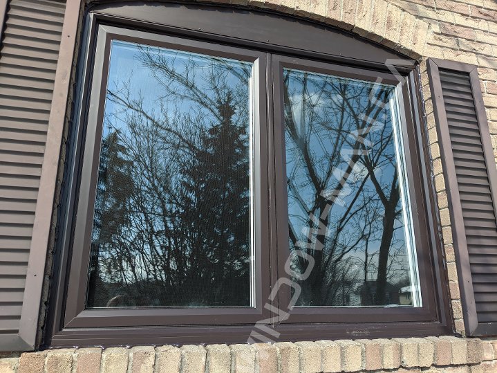brown upvc window - outside view